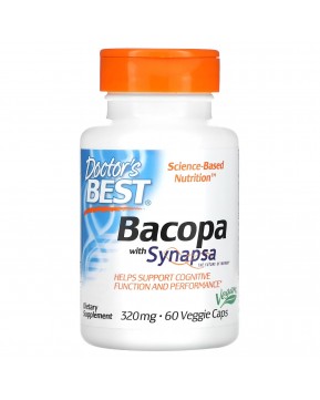 Doctor's Best, бакопа с Synapsa, 320 мг, 60 вегетарианских капсул Doctor's Best, бакопа с Synapsa, 320 мг, 60 вегетарианских капсул